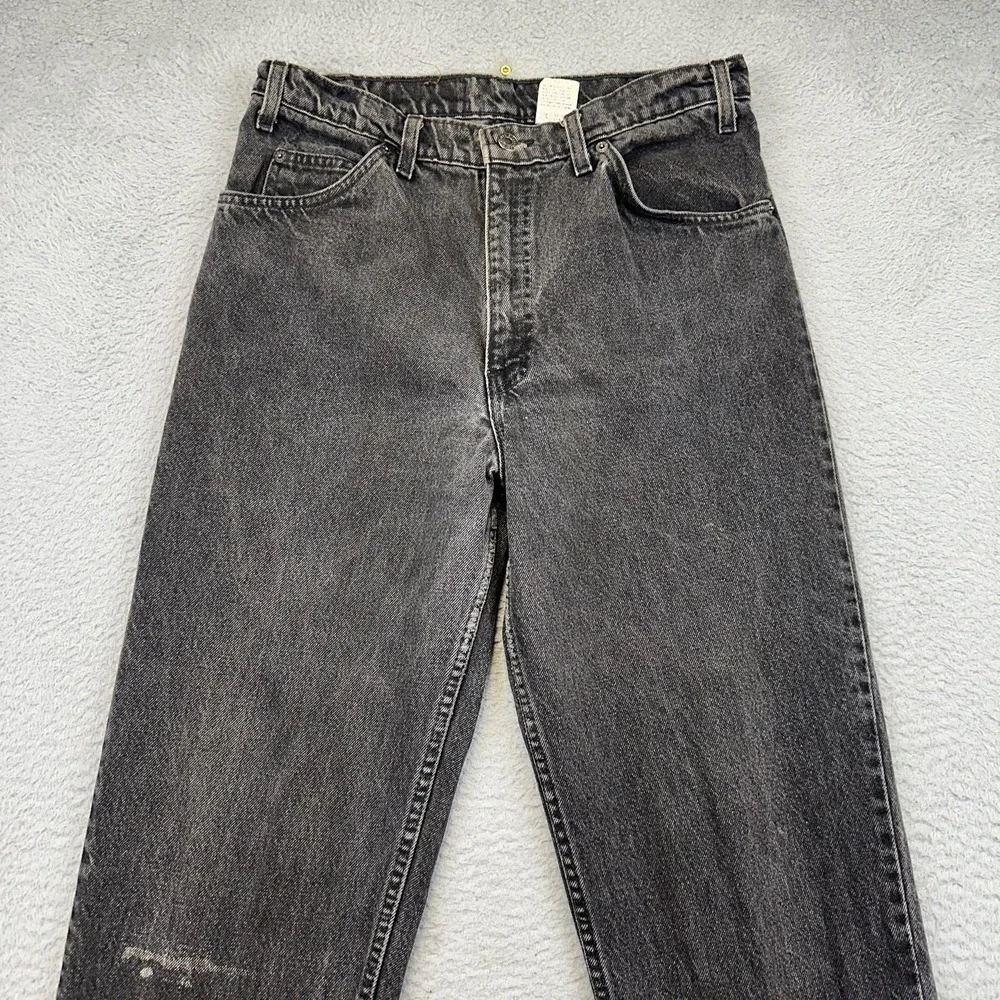 Vintage Levis 550 Jeans Mens 34x32 Black Tapered Leg Relaxed Fit Batwing USA 90s
